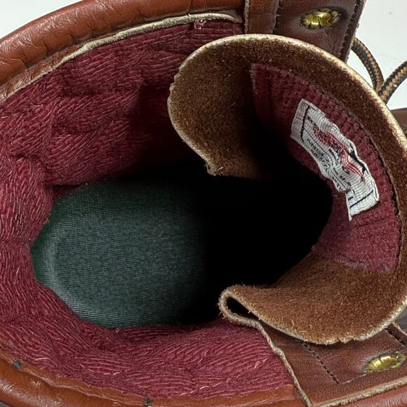 Red Wing Vintage Logger Work Leather Boots Burgundy Made USA Mens size 10 D - Picture 9 of 15